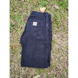 Carhartt WIP Carpenter Pants Men's 30x32 Black Workwear Single Knee Work